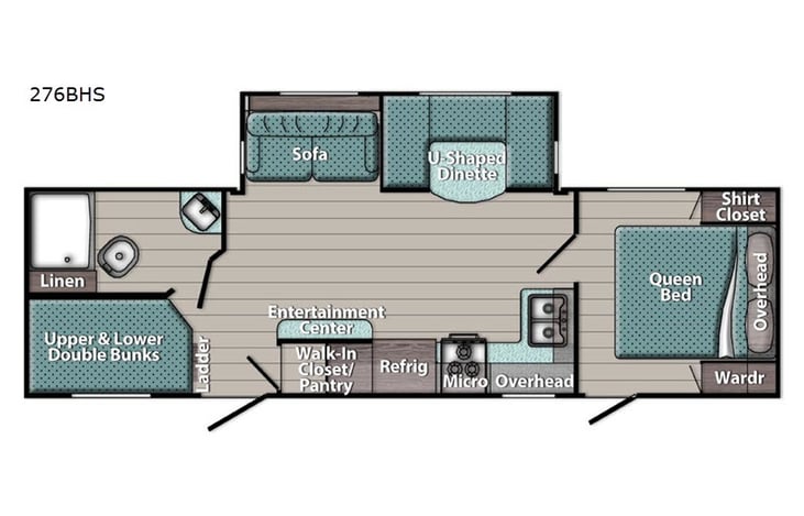 Representative floor plan provided by a trusted RVshare partner.