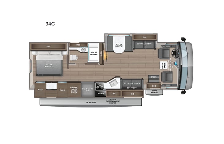 Representative floor plan provided by a trusted RVshare partner.