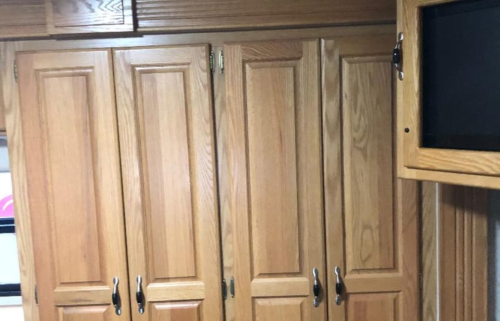 Wardrobes in bedroom.