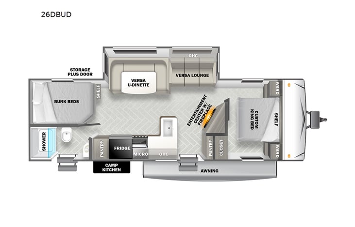 Representative floor plan provided by a trusted RVshare partner.