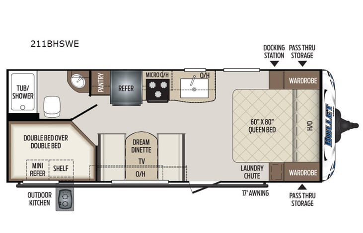 Representative floor plan provided by a trusted RVshare partner.