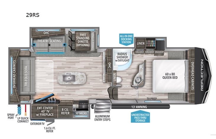 Representative floor plan provided by a trusted RVshare partner.
