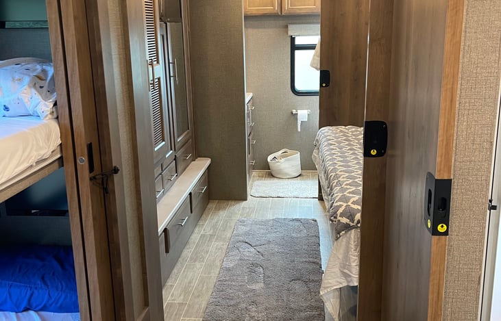 View looking into master bedroom suite