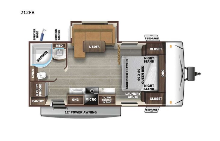 Representative floor plan provided by a trusted RVshare partner.