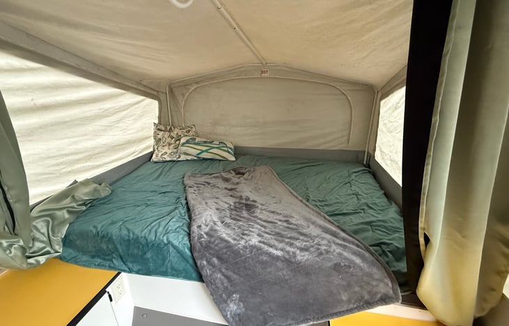 The big bed. Super comfortable mattress.