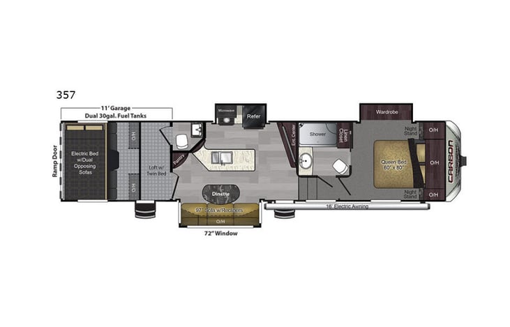 Representative floor plan provided by a trusted RVshare partner.
