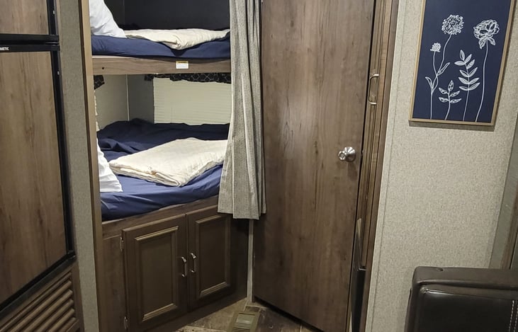 Two full bunks for the kiddos