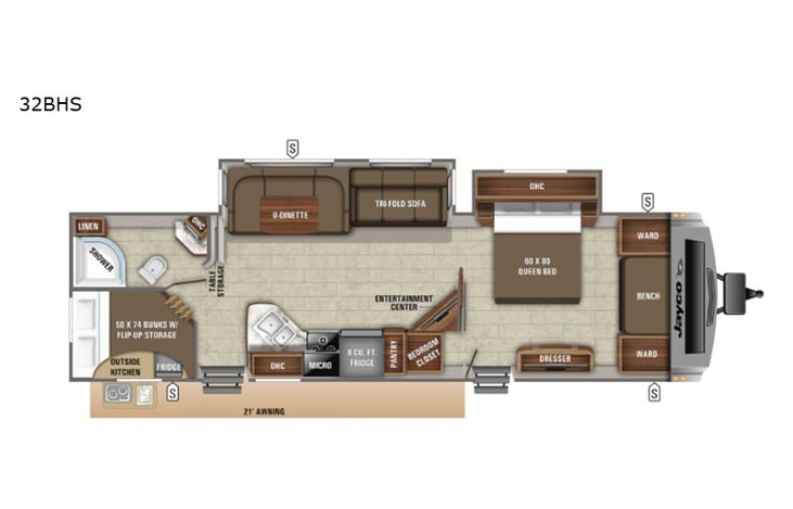Representative floor plan provided by a trusted RVshare partner.