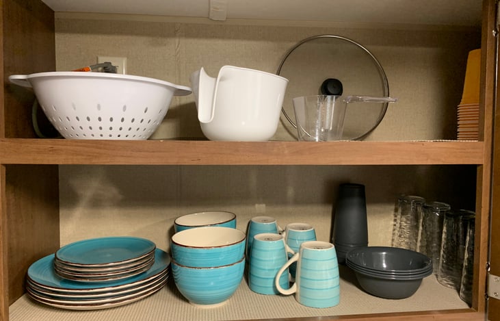 Filly stocked cupboards