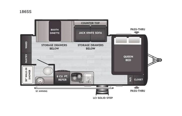 Representative floor plan provided by a trusted RVshare partner.