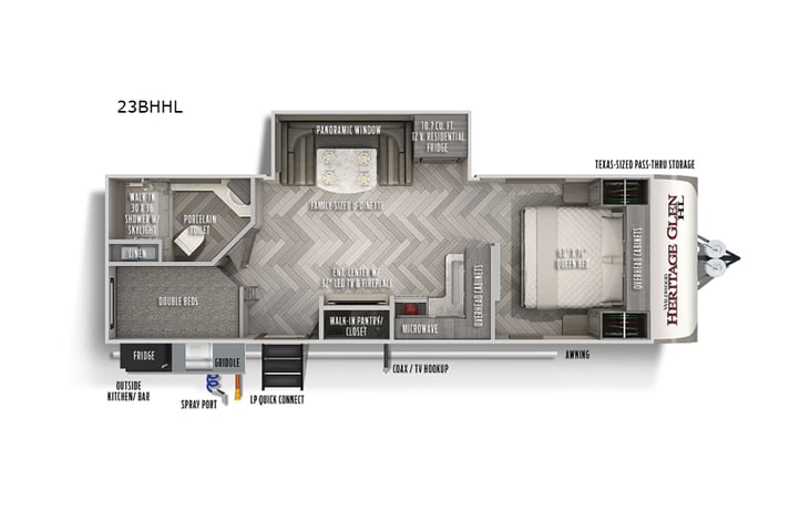 Representative floor plan provided by a trusted RVshare partner.