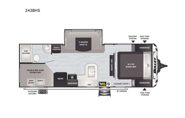 Representative floor plan provided by a trusted RVshare partner.