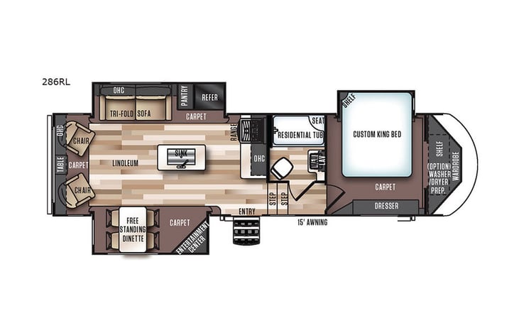 Representative floor plan provided by a trusted RVshare partner.