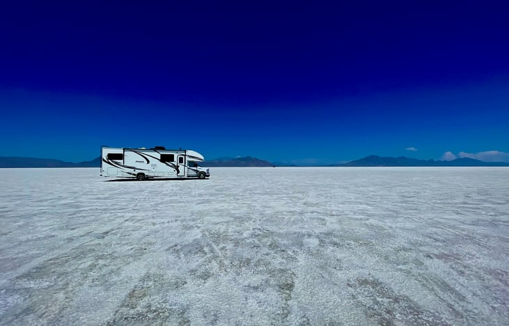 Marshmallow Man visits Great Salt Lake Dessert in Utah!