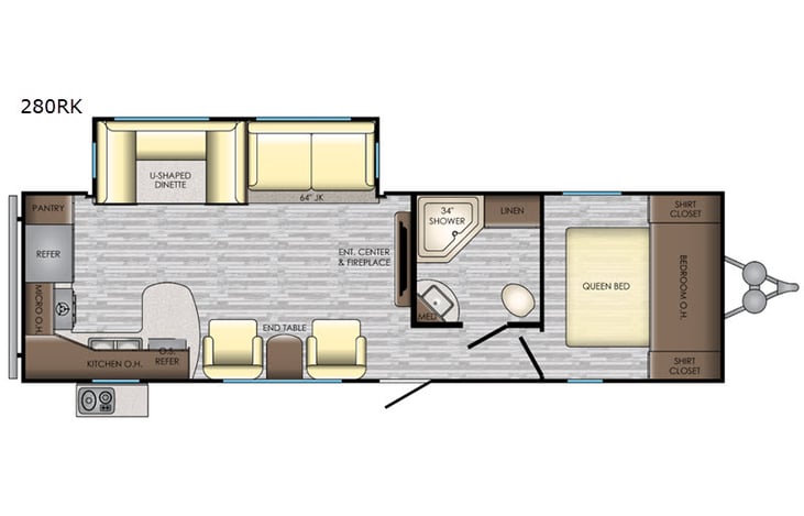 Representative floor plan provided by a trusted RVshare partner.