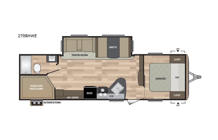 Representative floor plan provided by a trusted RVshare partner.