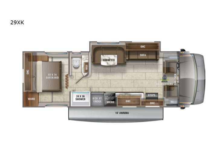 Representative floor plan provided by a trusted RVshare partner.