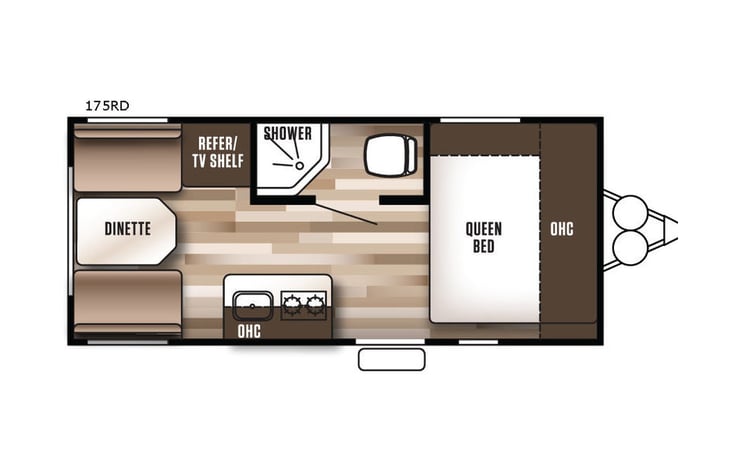 Representative floor plan provided by a trusted RVshare partner.