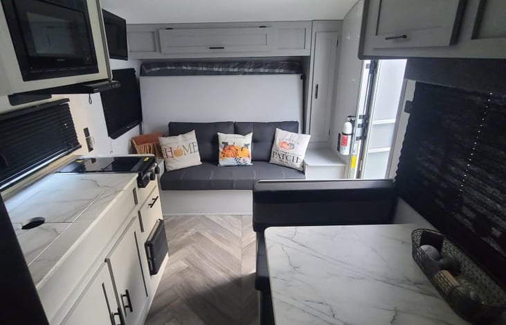 Looking at front / murphy bed from bunks