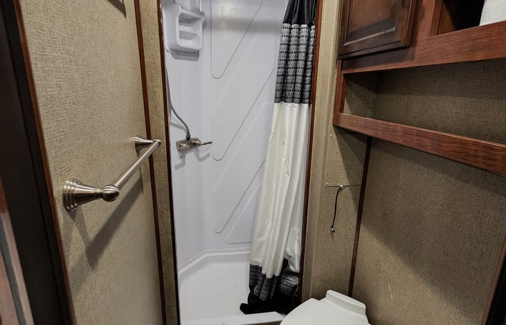 private shower and toilet