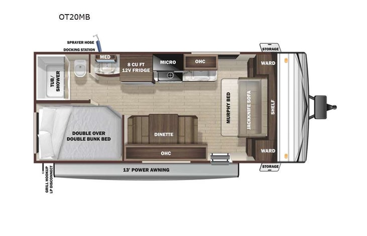 Representative floor plan provided by a trusted RVshare partner.