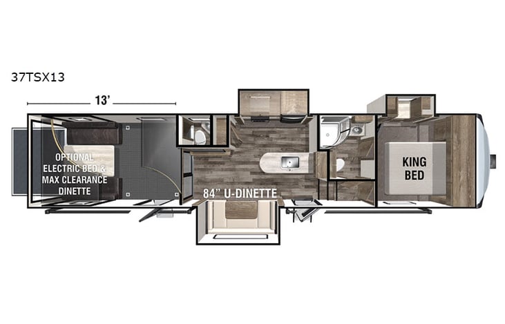 Representative floor plan provided by a trusted RVshare partner.