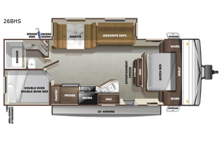 Representative floor plan provided by a trusted RVshare partner.