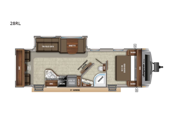 Representative floor plan provided by a trusted RVshare partner.