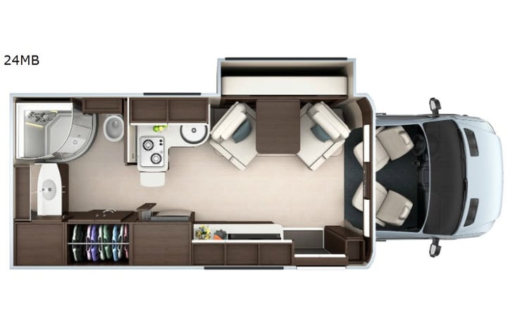 Representative floor plan provided by a trusted RVshare partner.