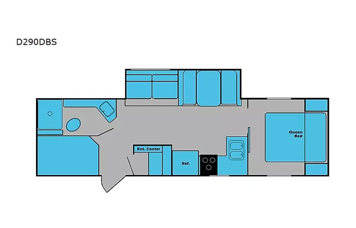 Representative floor plan provided by a trusted RVshare partner.