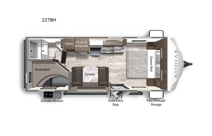 Representative floor plan provided by a trusted RVshare partner.