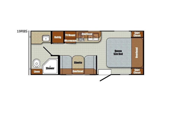 Representative floor plan provided by a trusted RVshare partner.