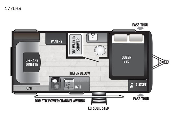 Representative floor plan provided by a trusted RVshare partner.