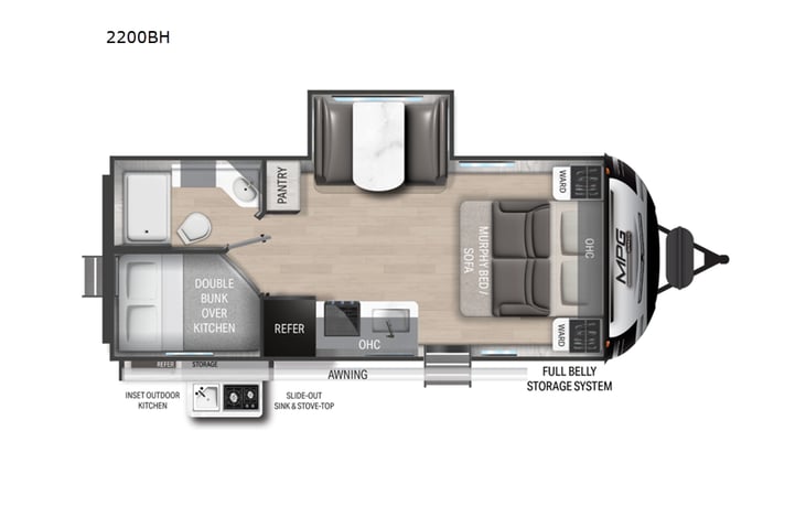 Representative floor plan provided by a trusted RVshare partner.