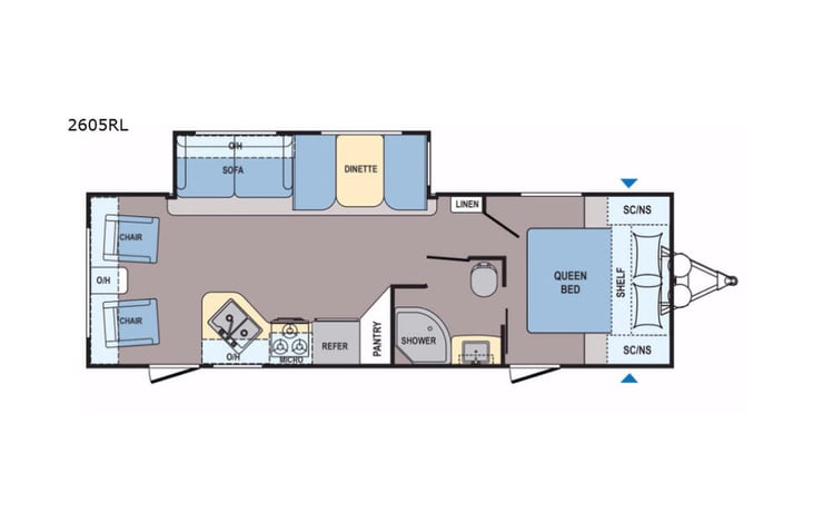 Representative floor plan provided by a trusted RVshare partner.