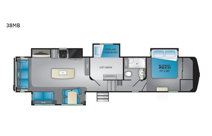 Representative floor plan provided by a trusted RVshare partner.