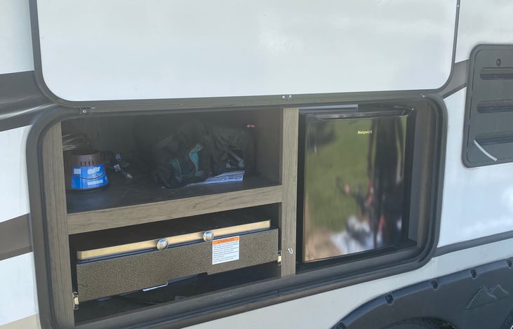 Outdoor fridge and stove!