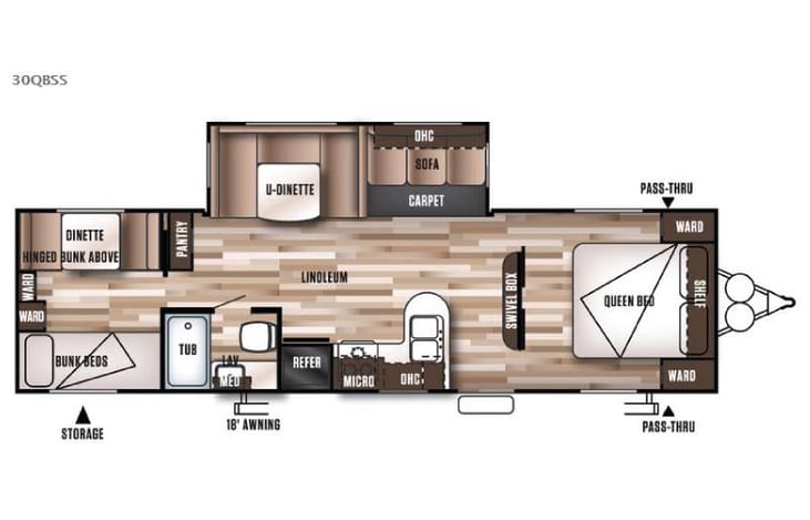 Representative floor plan provided by a trusted RVshare partner.