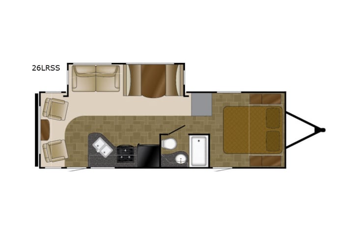 Representative floor plan provided by a trusted RVshare partner.