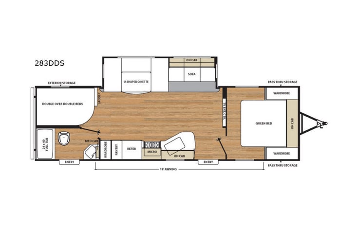 Representative floor plan provided by a trusted RVshare partner.