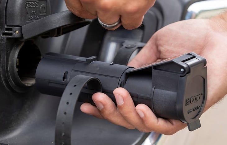 Electronic brake controller available as an add on.  Control via Bluetooth on your phone.