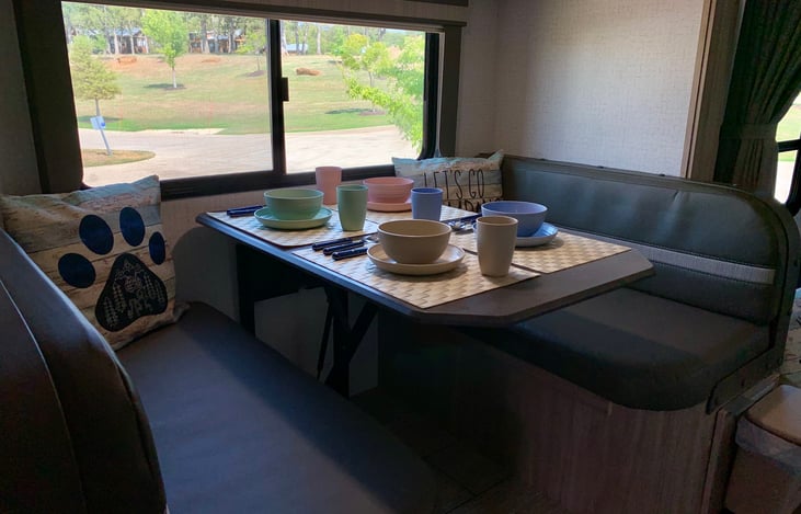 Dinette sits four adults comfortably.
