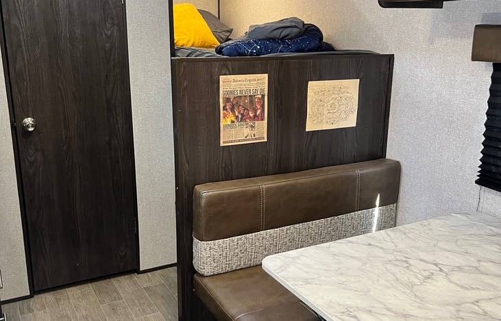 Dinette area, also turns into bed for small person or child