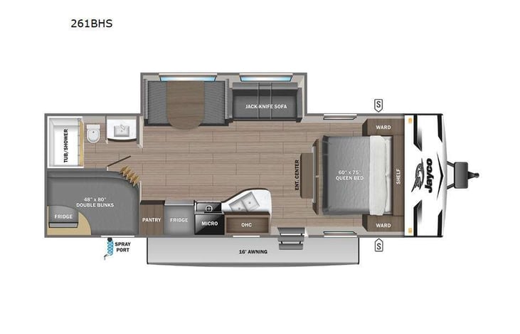 Representative floor plan provided by a trusted RVshare partner.