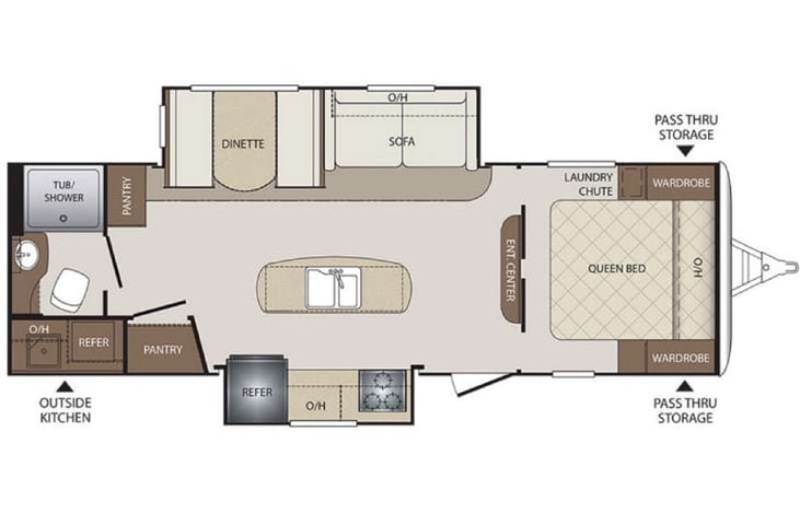 Representative floor plan provided by a trusted RVshare partner.