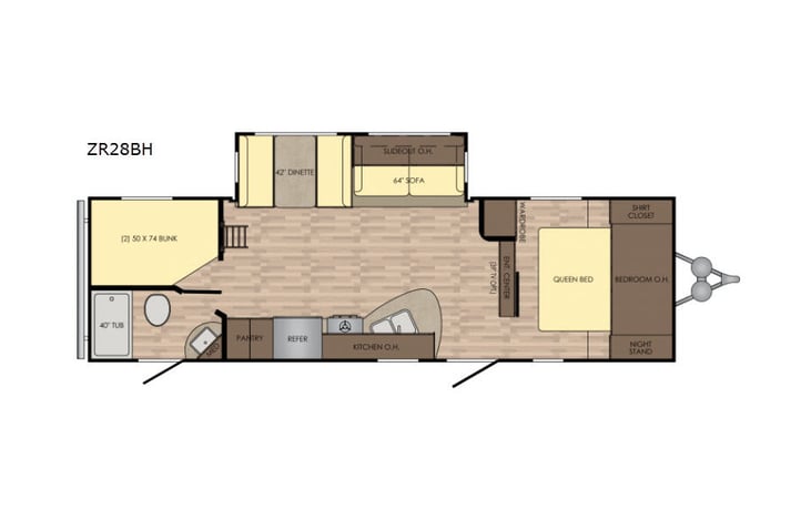 Representative floor plan provided by a trusted RVshare partner.