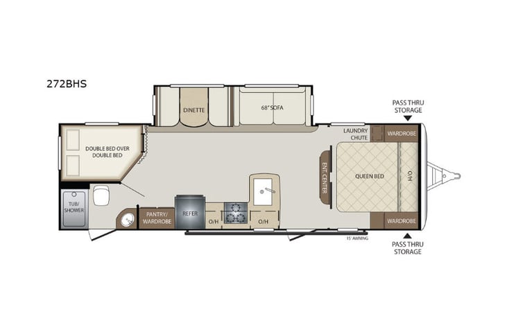 Representative floor plan provided by a trusted RVshare partner.
