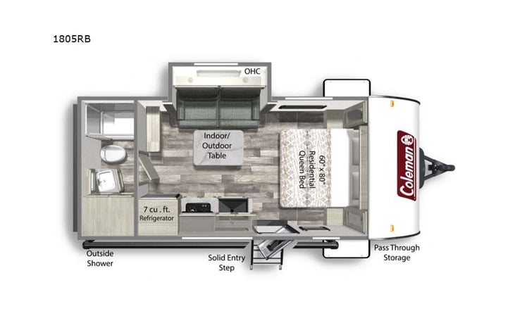 Representative floor plan provided by a trusted RVshare partner.