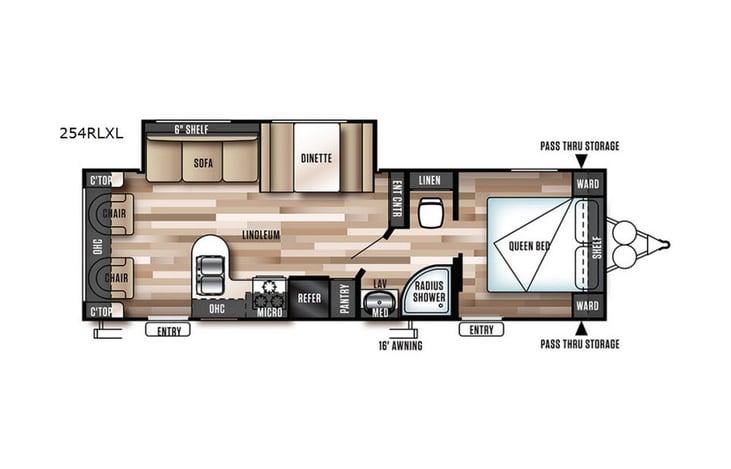 Representative floor plan provided by a trusted RVshare partner.