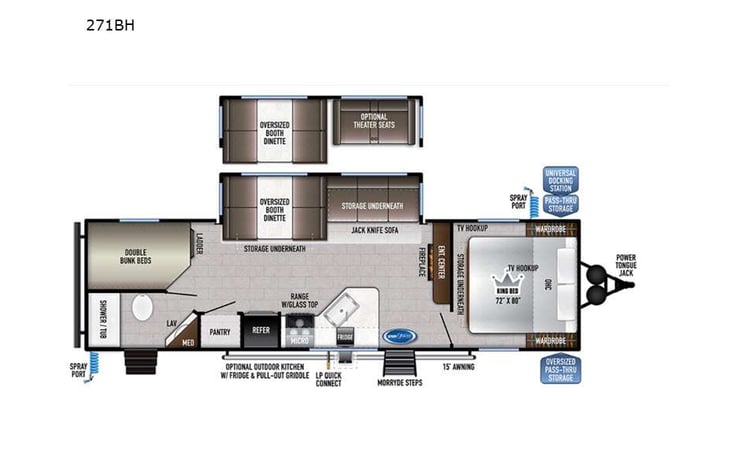 Representative floor plan provided by a trusted RVshare partner.